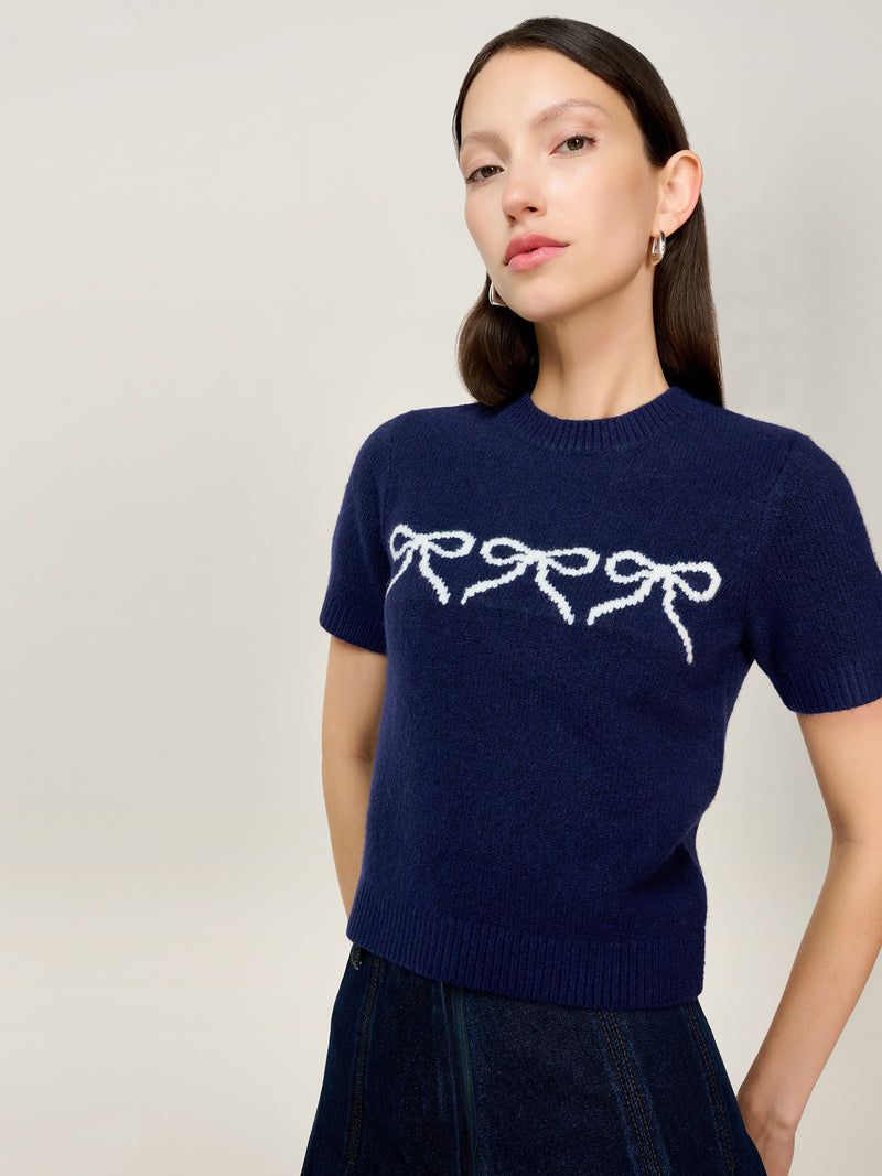 Lexi Bow Top in Navy