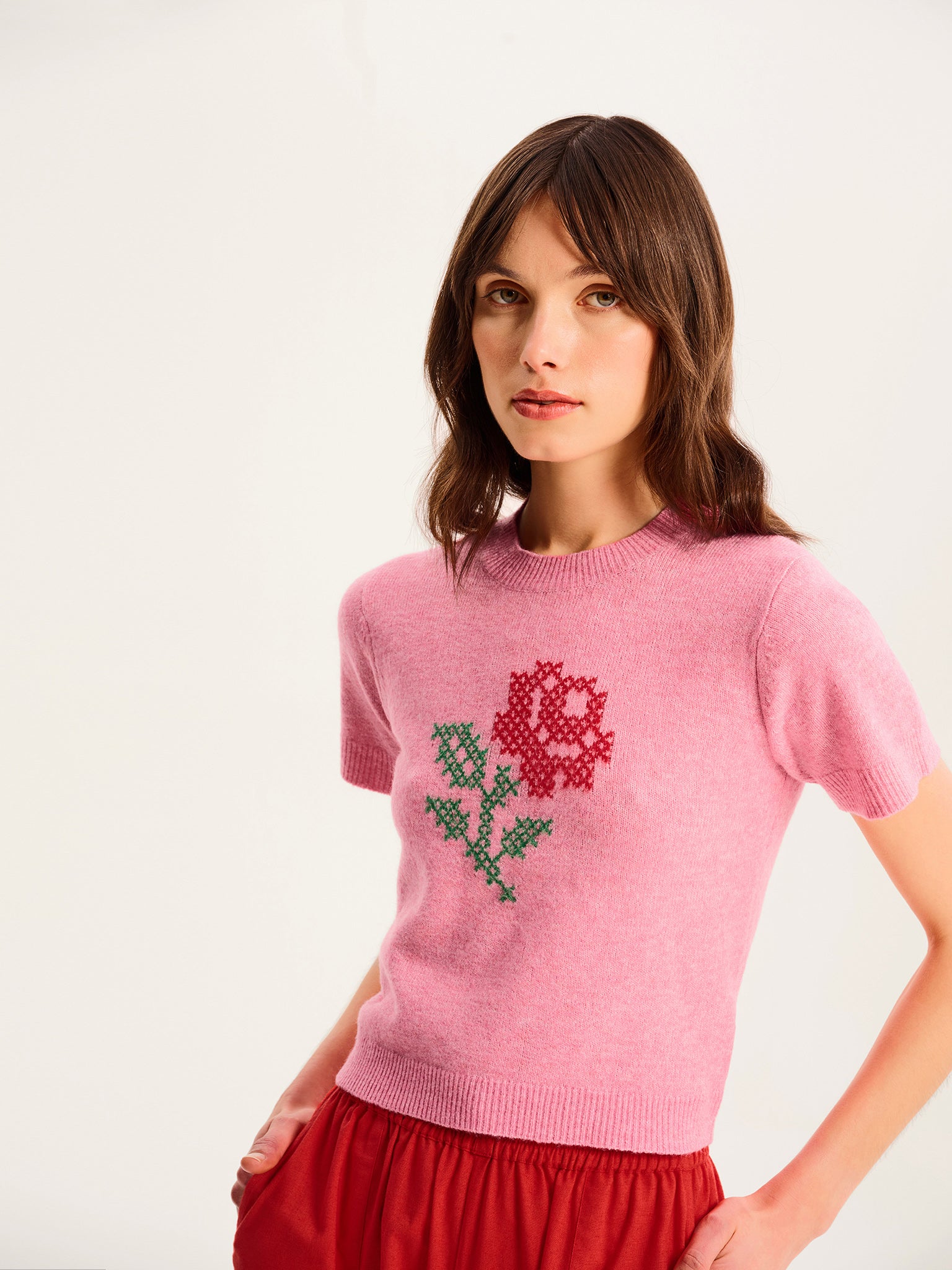 Lexi Rose Top in Pink | OMNES | Knitwear | Sustainable