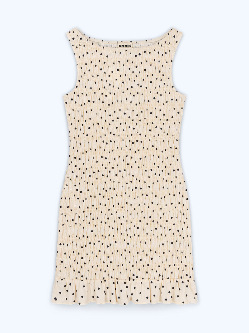 Luann Dress in White Polka Dot