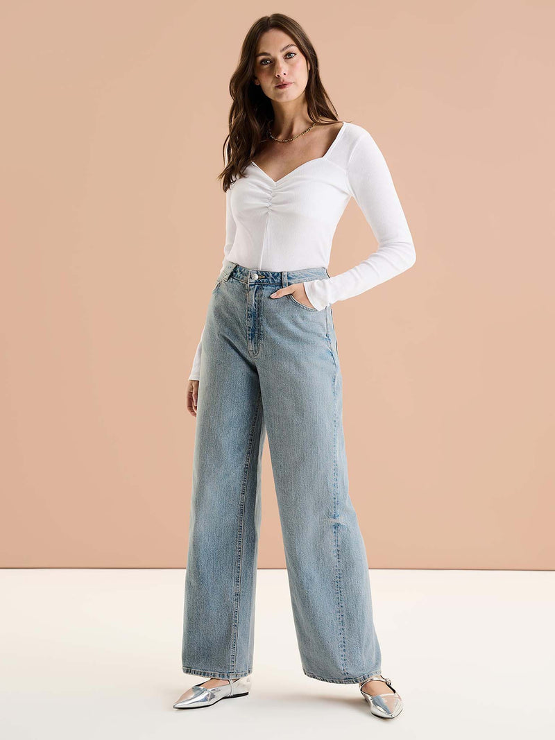 Wide leg pants with a high waist in Tencel and Organic Cotton