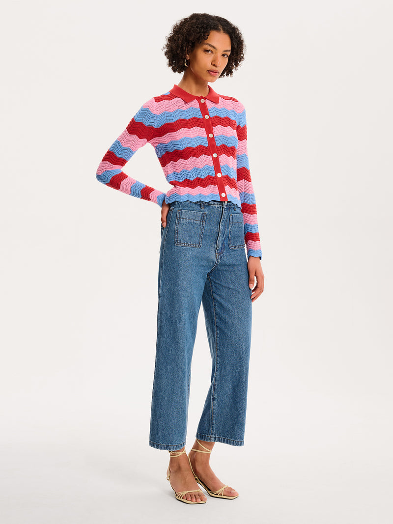 Lynsey Cardigan in Blue and Pink