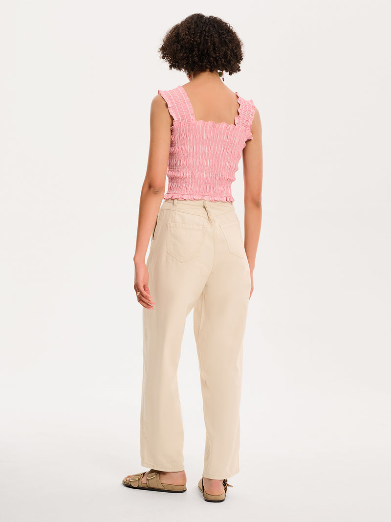 Macy Top in Pink and White Stripe