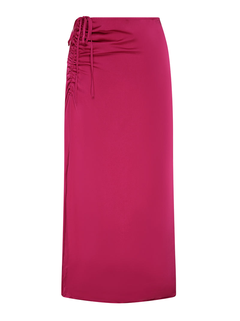 Madelyn Midi Skirt in Magenta