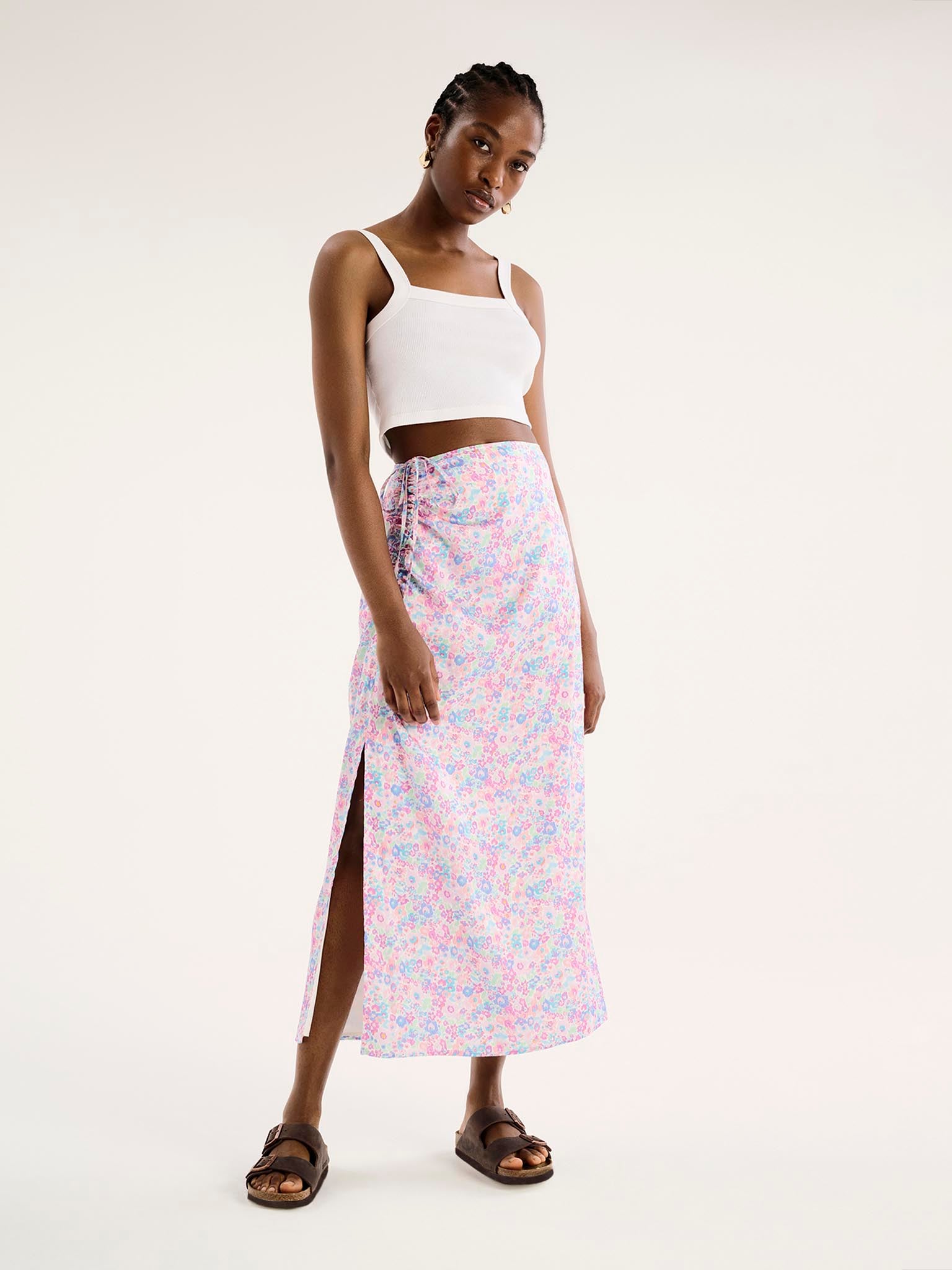 Madelyn Midi Skirt Sketch Floral Print