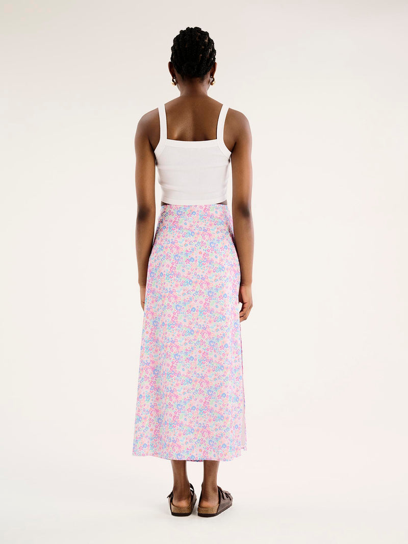Madelyn Midi Skirt in Sketch Floral Print