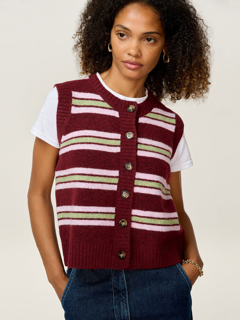 Matilda Stripe Vest in Multi
