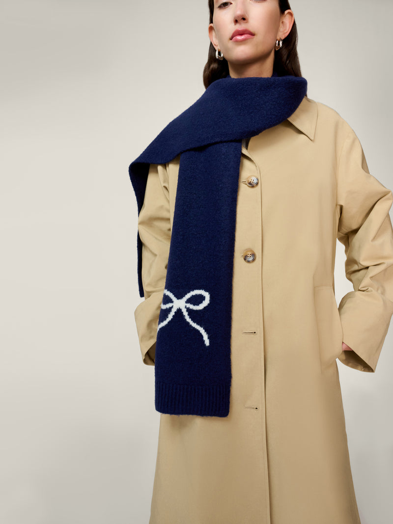 Molly Bow Scarf in Navy
