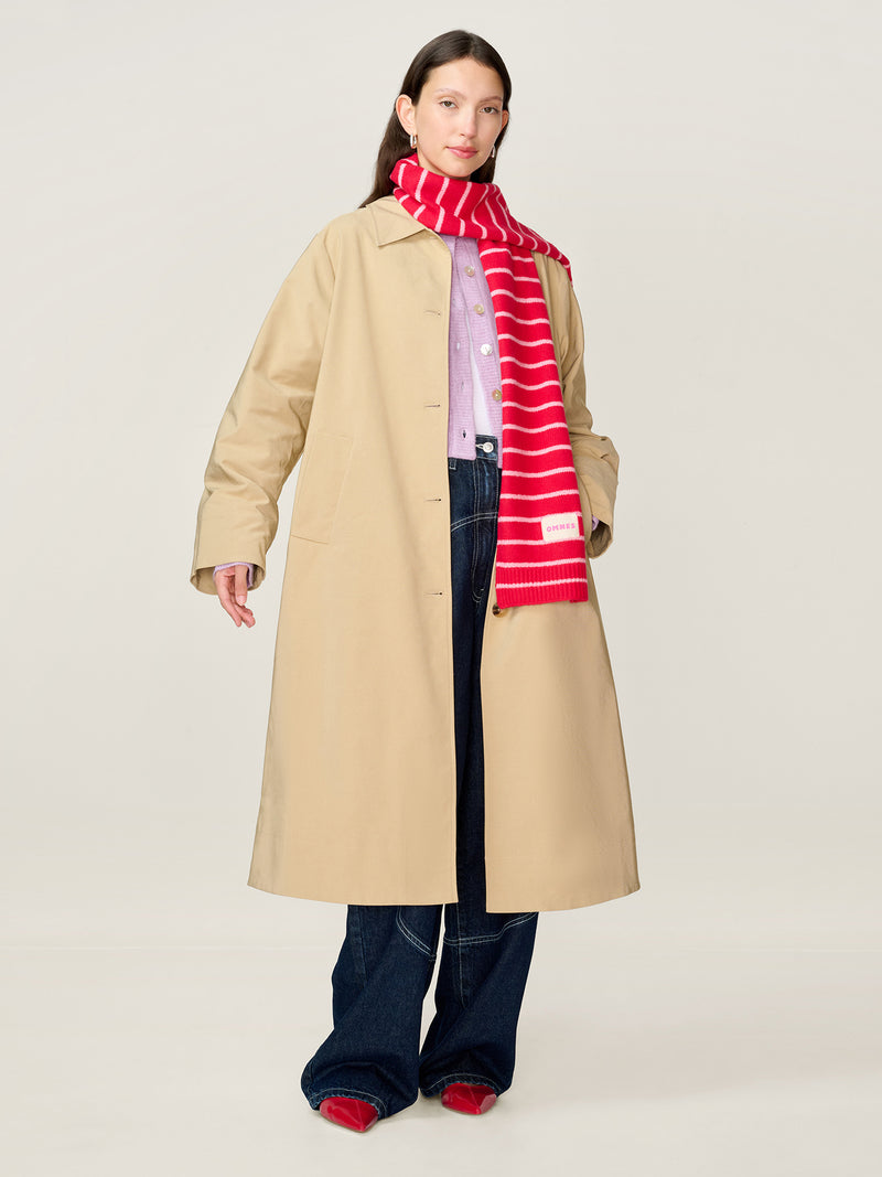 Molly Stripe Scarf in Red and Pink
