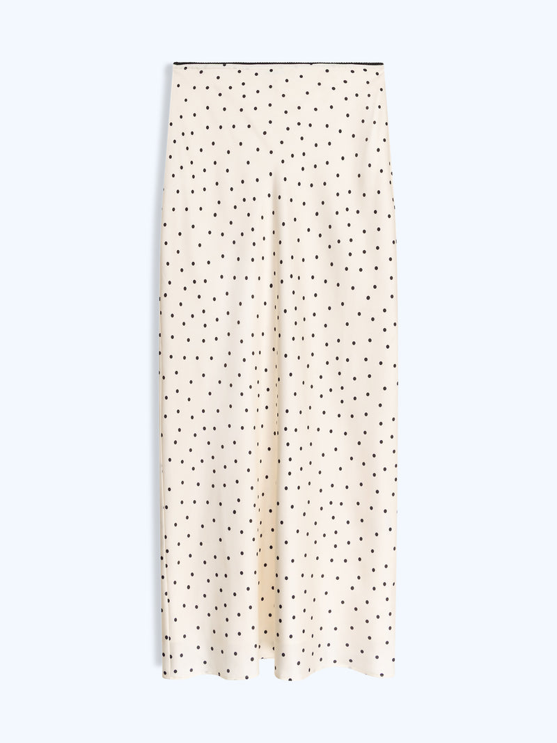 Monty Skirt in White Polka Dot
