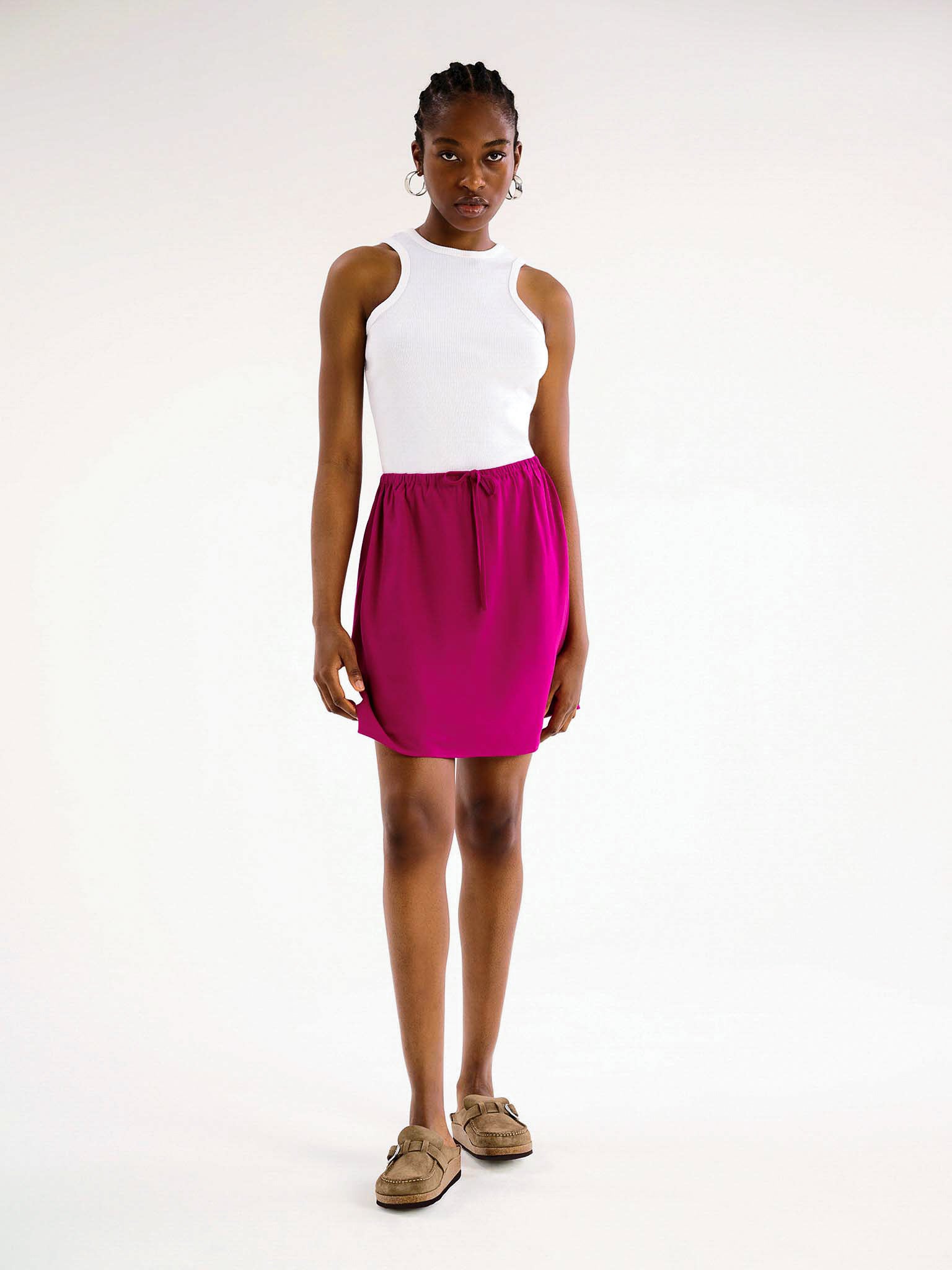 Nessa Drawcord Mini Skirt – OMNES