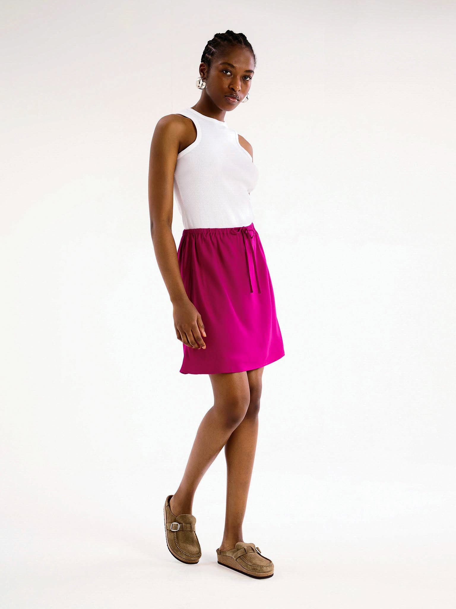 Nessa Drawcord Mini Skirt – OMNES