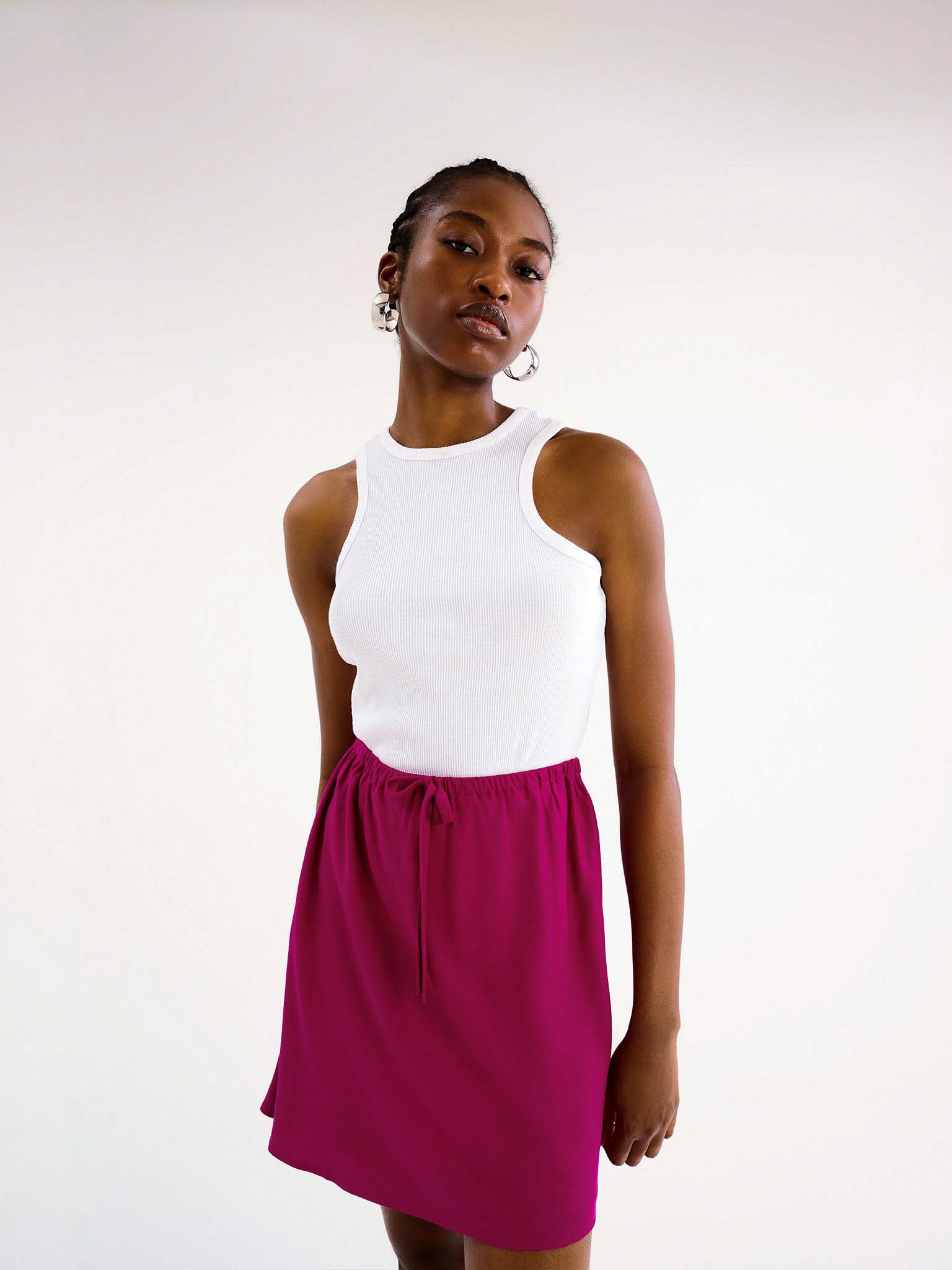 Nessa Drawcord Mini Skirt – OMNES