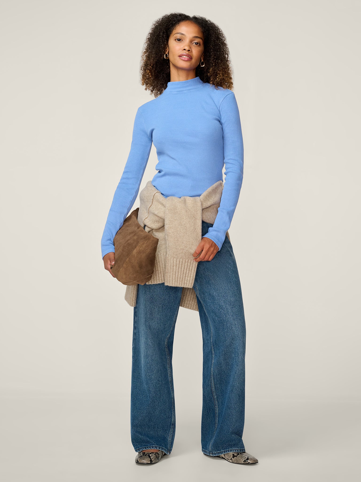 North Mock Neck Top in Black | OMNES | Tops | Sustainable