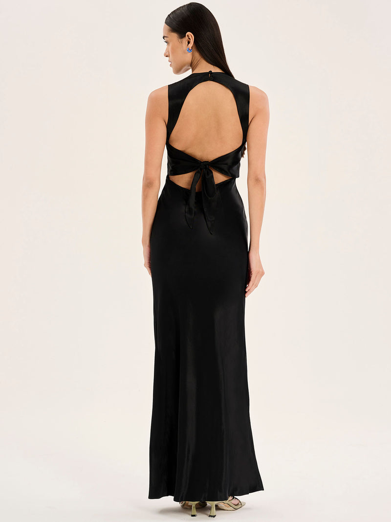 Nova Tie Dress in Black