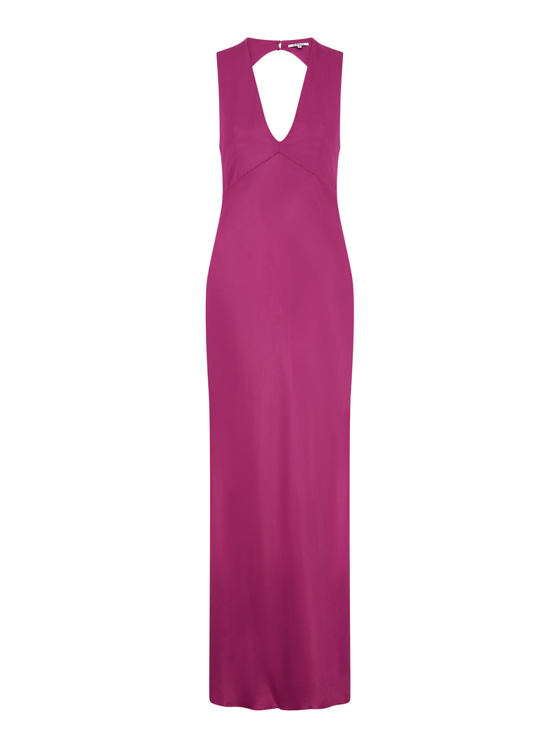 Nova Tie Back Dress in Magenta