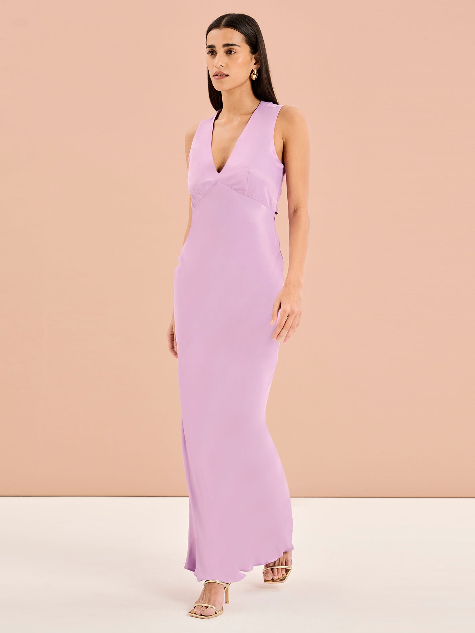 Nova Tie Back Dress in Lilac - 6 Nova Tie Back Dress in Lilac - 6
