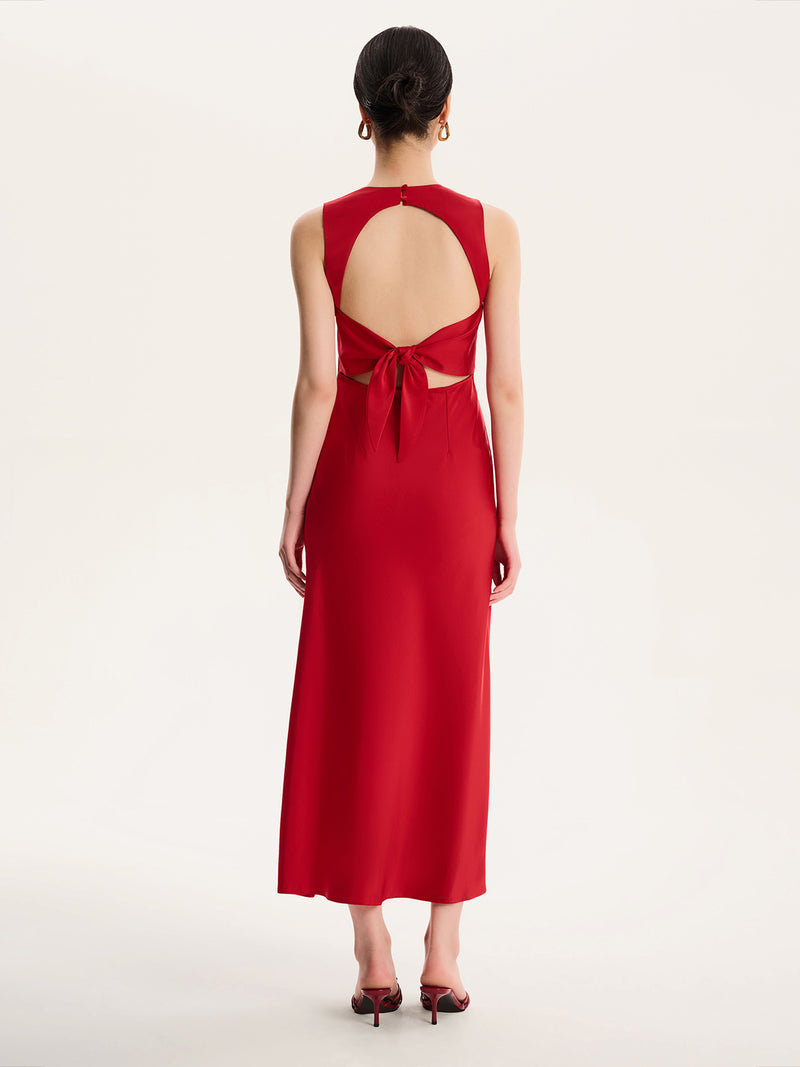 cherry red wedding guest dress Asymmetrical Cherry Red Spaghetti Straps Pleats Prom Dress