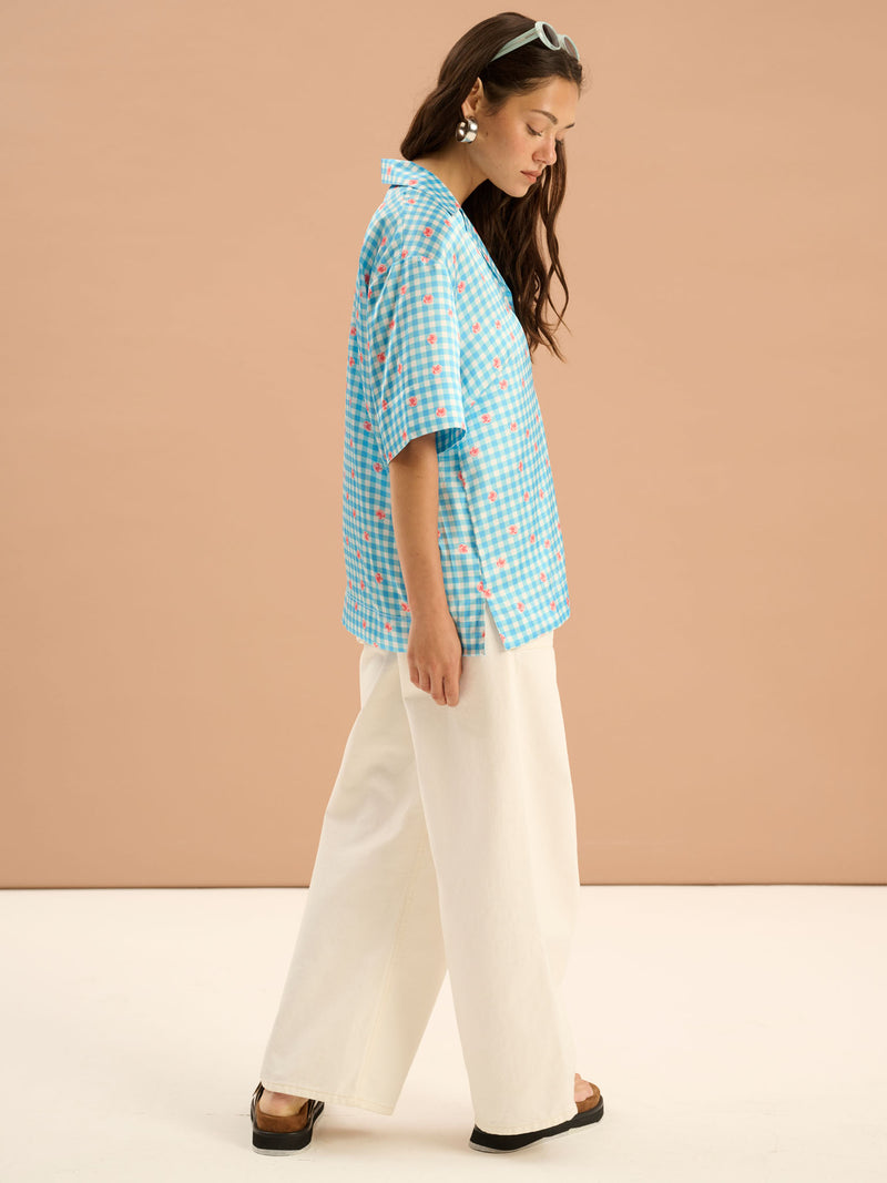 Oaklyn Floral Gingham Print Shirt