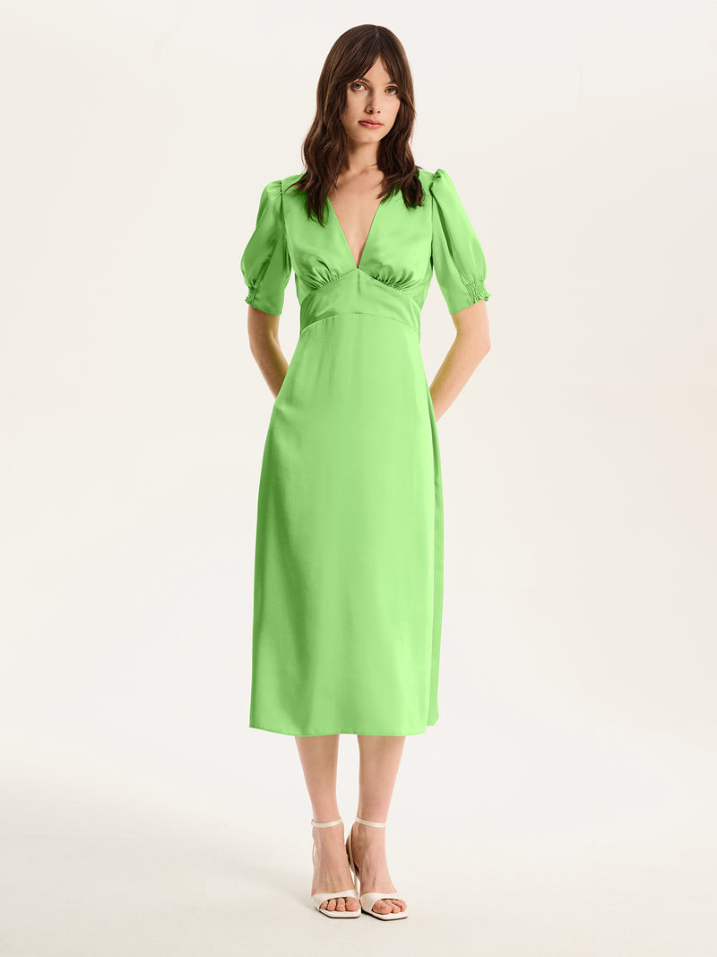 Green V Neck Dresses | V Neck Green Dresses for Women OMNES Green V Neck Dresses | V Neck Green Dresses for Women OMNES