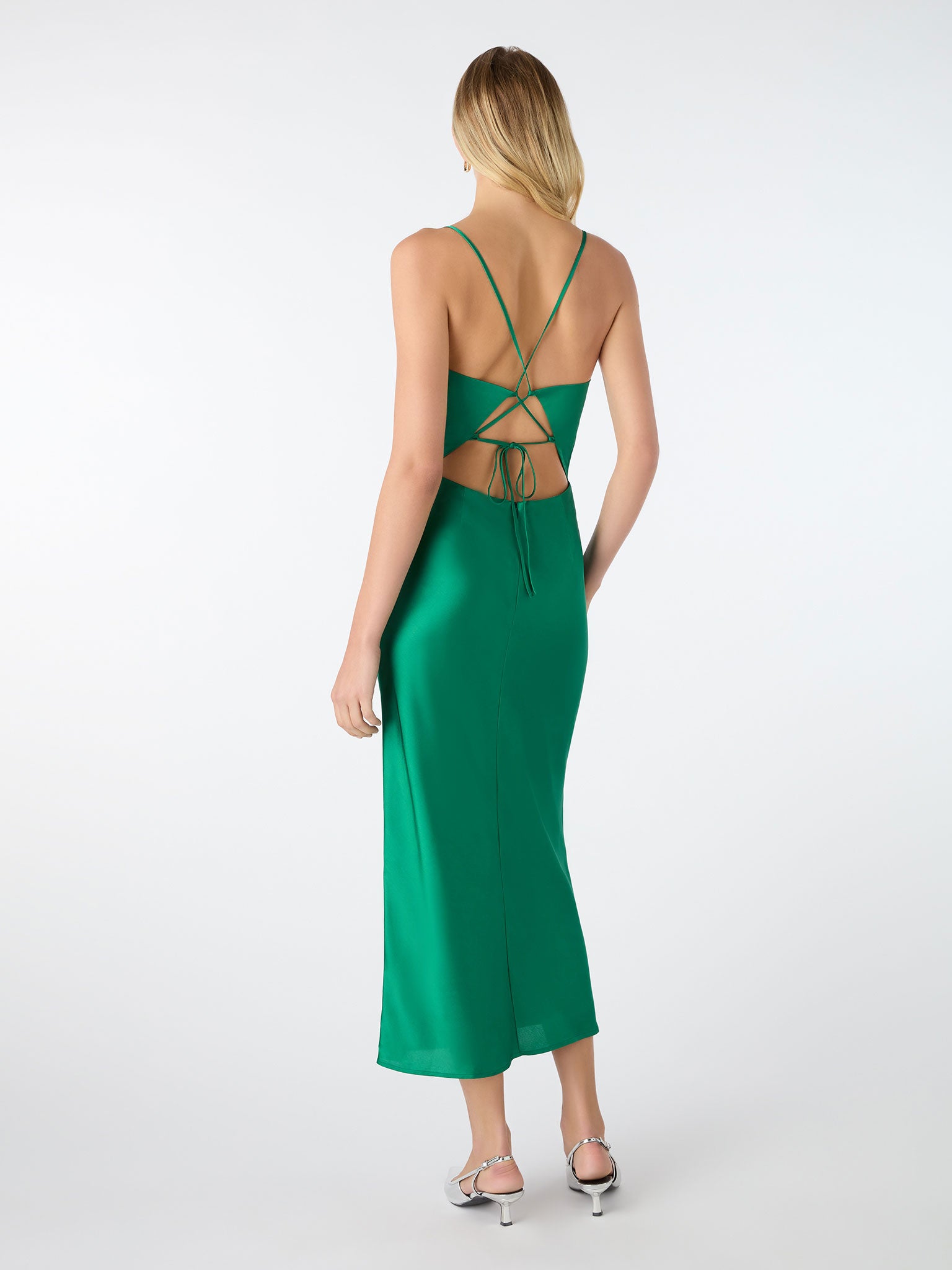 viridian bridesmaid dresses Cici Midi Evening Gown Viridian Green