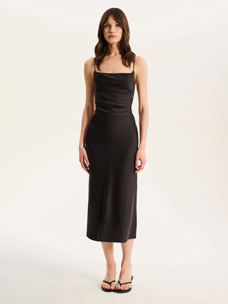 Riviera Midi Dress in Black