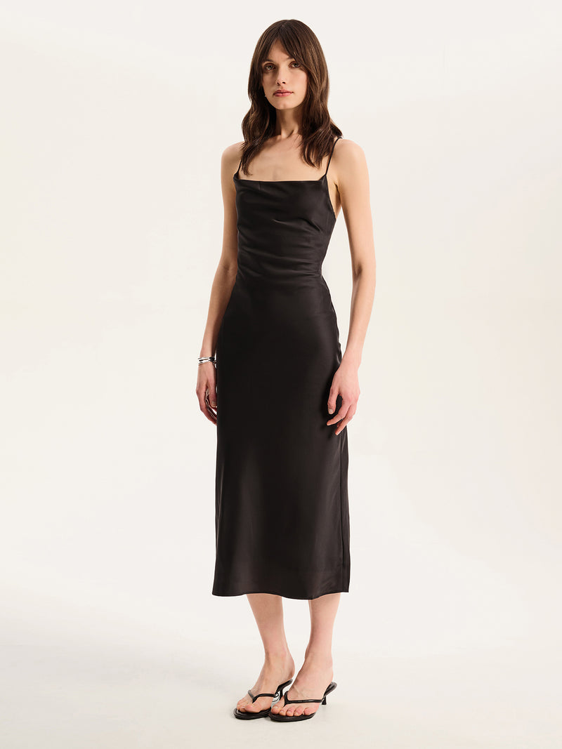 Riviera Midi Dress in Black