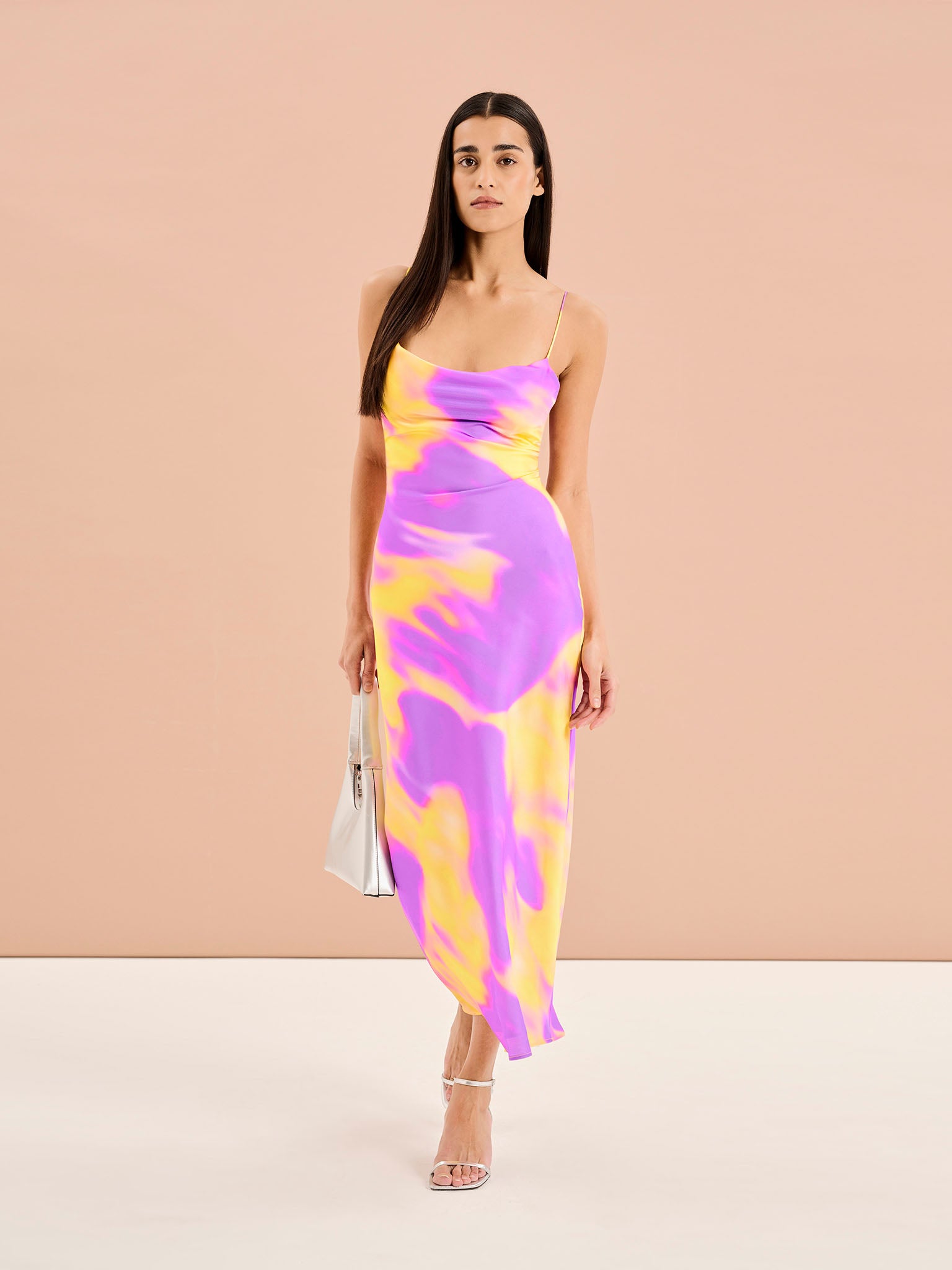 Riviera Dress in Abstract Fluro Print