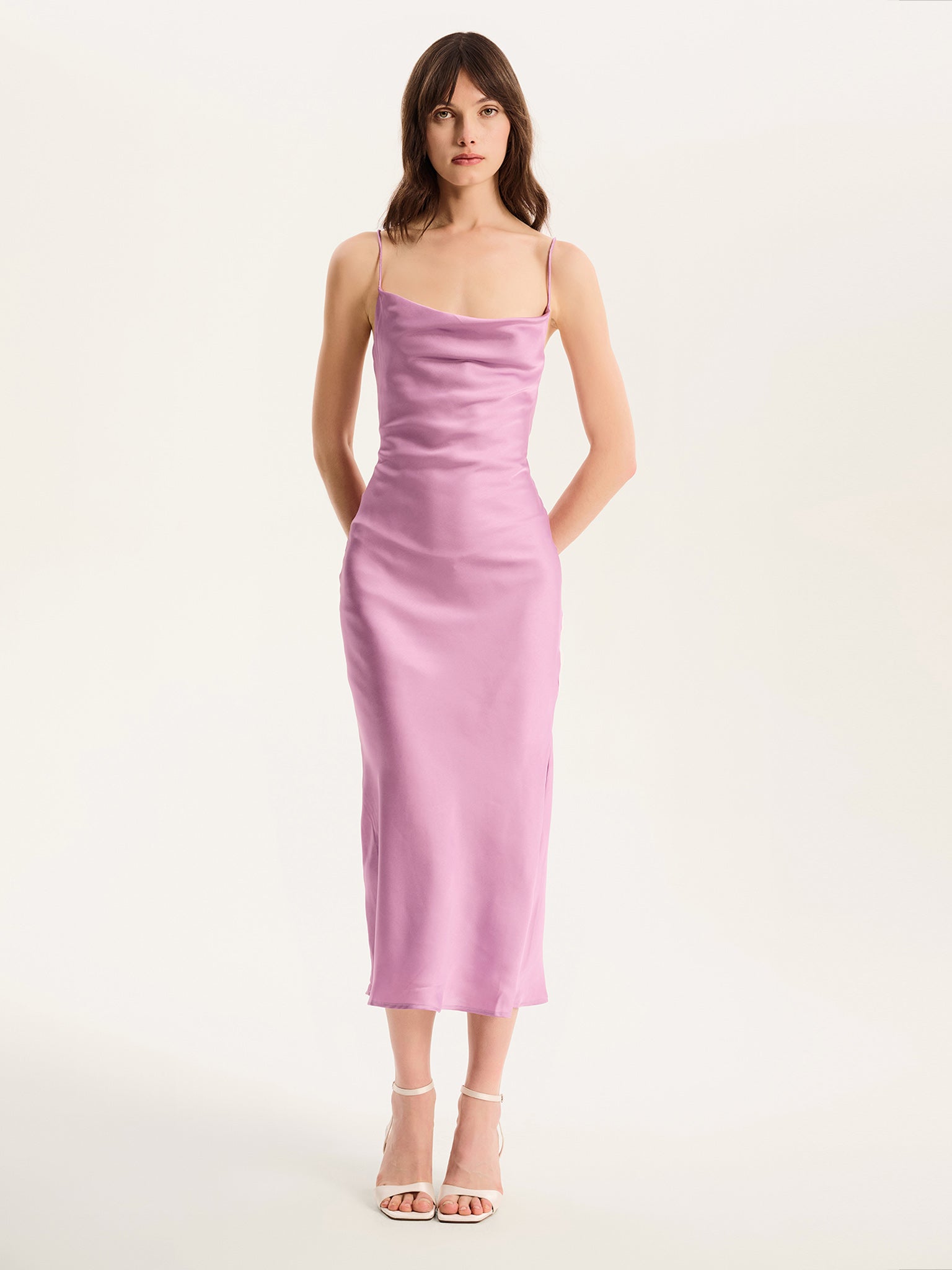 Riviera Midi Dress in Lavender Violet OMNES Dresses