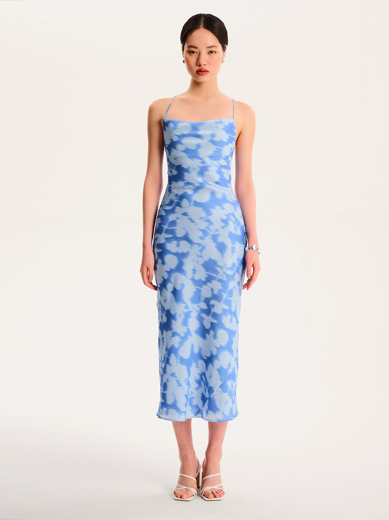 Riviera Midi Dress in Blurred Floral