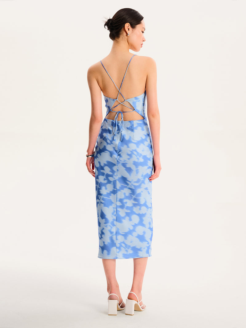 Riviera Midi Dress in Blurred Floral