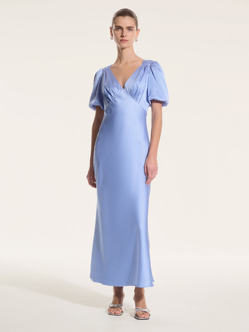 Blue V Neck Dresses | V Neck Blue Dresses for Women OMNES Blue V Neck Dresses | V Neck Blue Dresses for Women OMNES