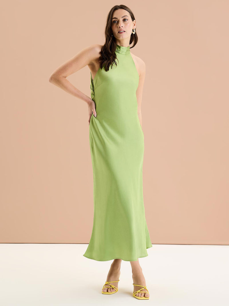 Seychelles Drape Back Detail Dress in Sage