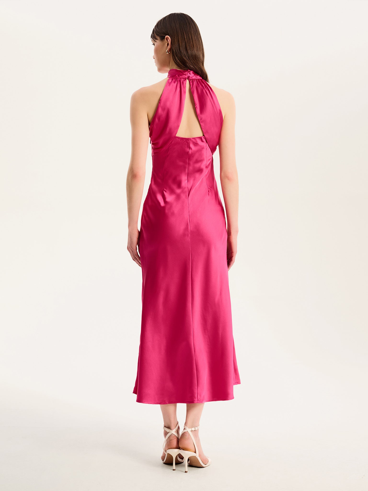 Seychelles Drape Back Detail Dress in Magenta | OMNES | Ethical
