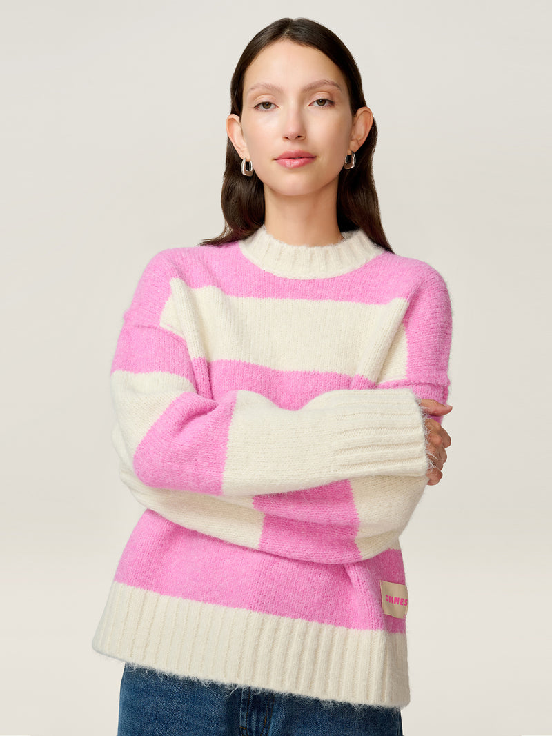 Clementine Jumper in Pink and Cream