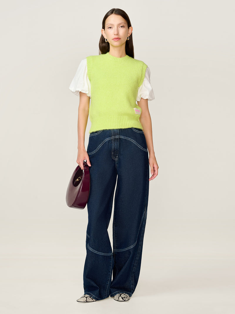 STUDIO OMNES Riri Vest in Lime