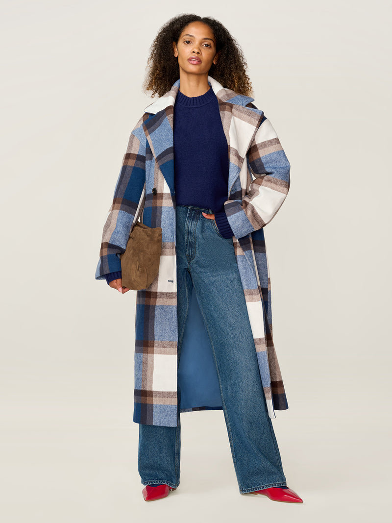 Tina Coat in Blue Check
