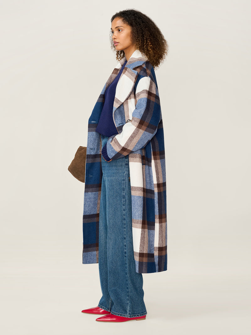Tina Coat in Blue Check
