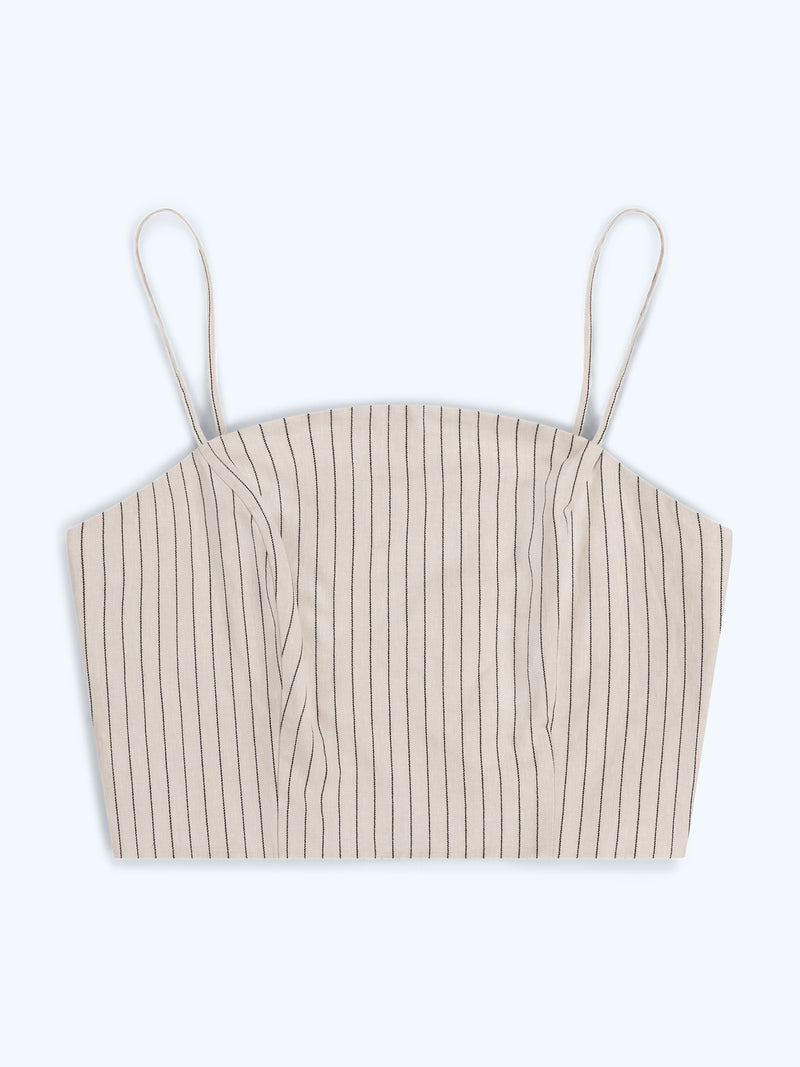 Trisha Top in Cream/Black Stripe