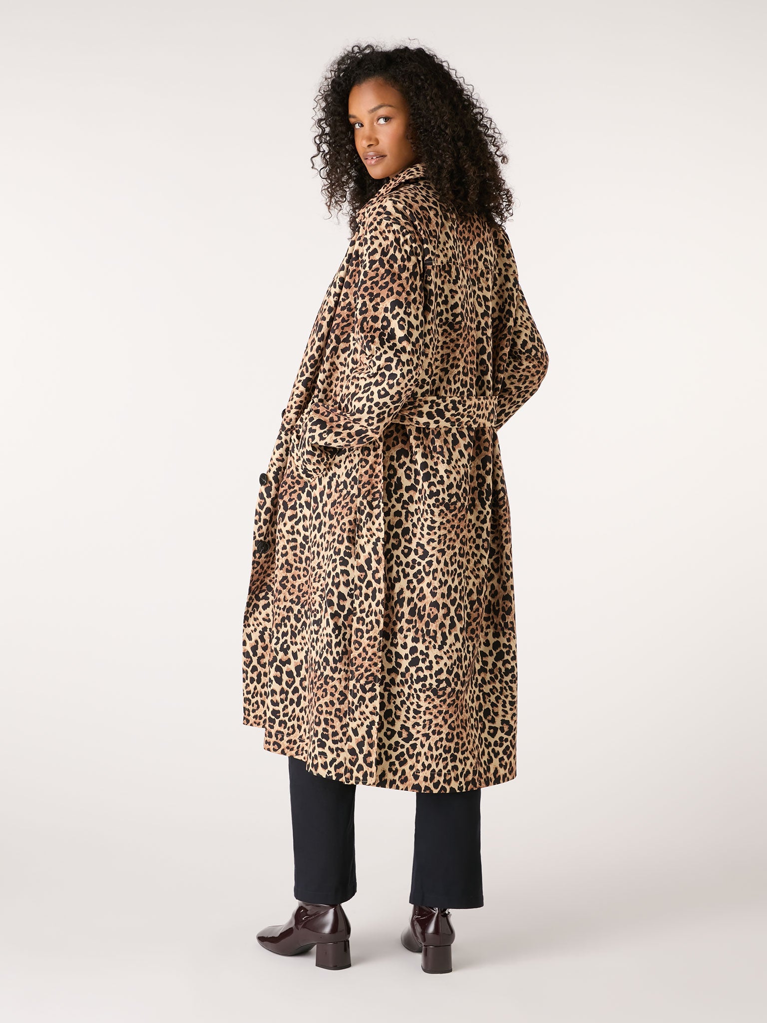 Valencia Cheetah Printed Trench | OMNES | Coats & Jackets