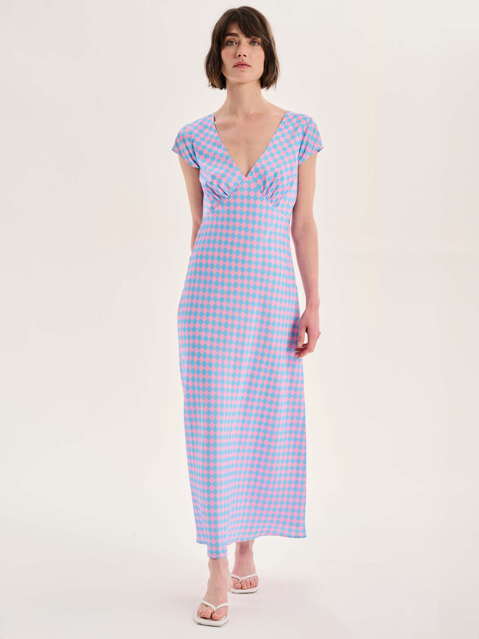 Woolf Dress Chequerboard Print