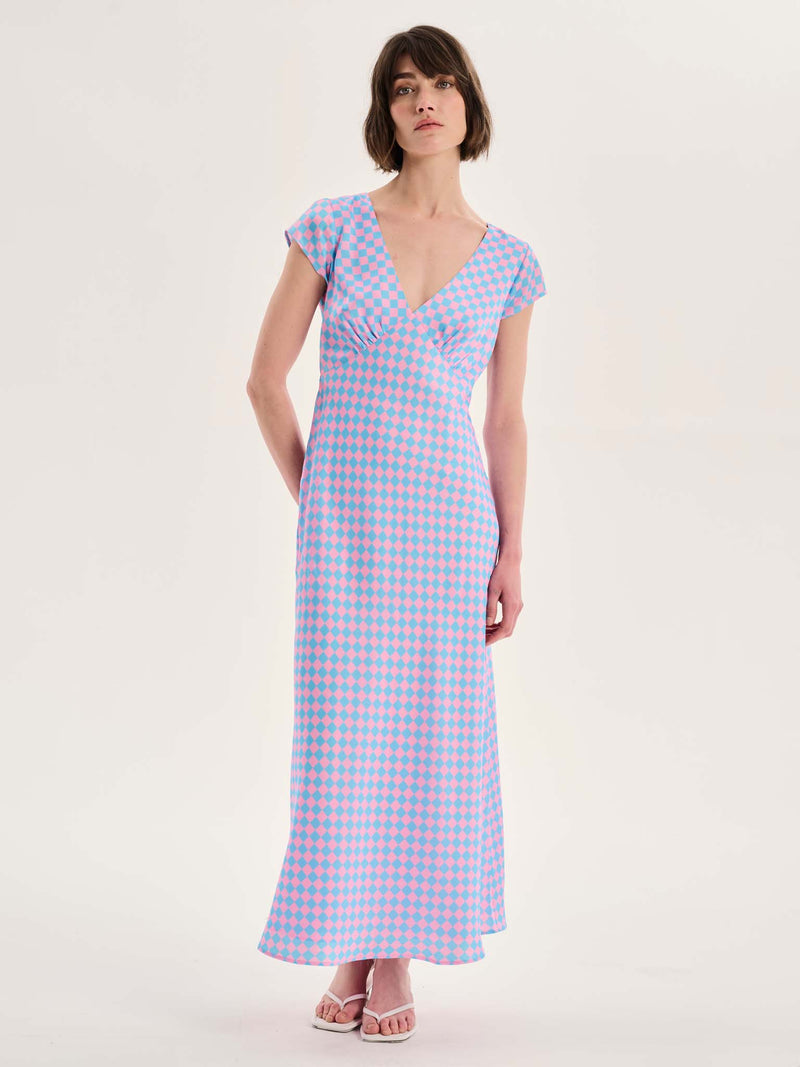 Woolf Dress in Checkerboard Print