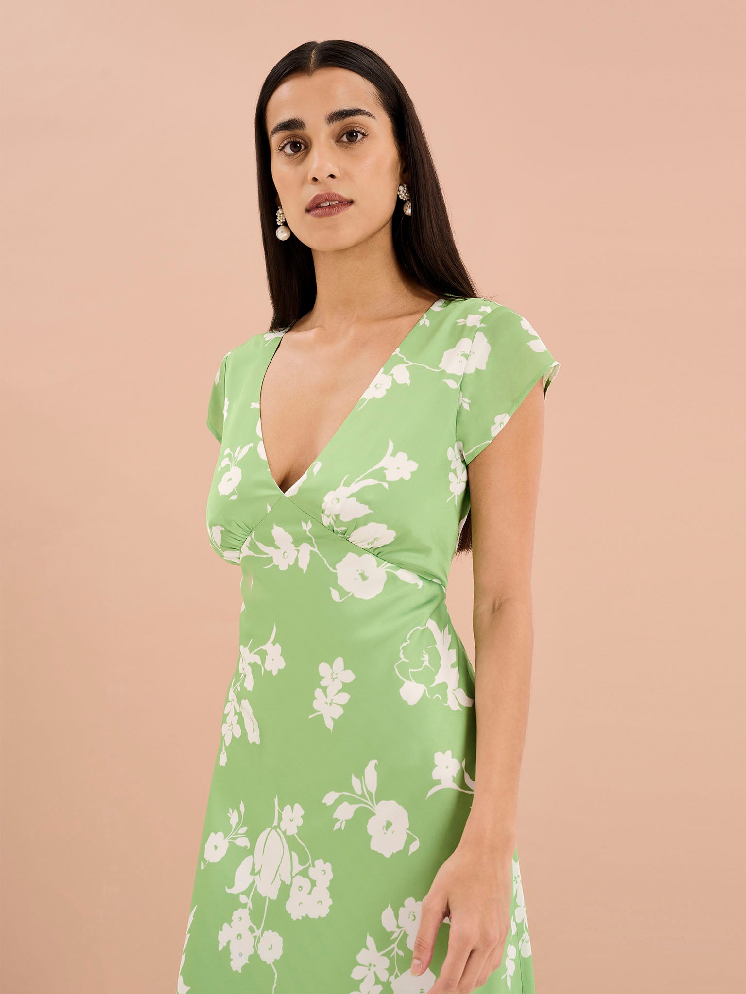 Woolf Short Sleeve Floral Slip Dress in Green | OMNES | Ethical & Affordable Clothing | Shop Women's Dresses Woolf Short Sleeve Floral Slip Dress in Green | OMNES | Ethical & Affordable Clothing | Shop Women's Dresses
