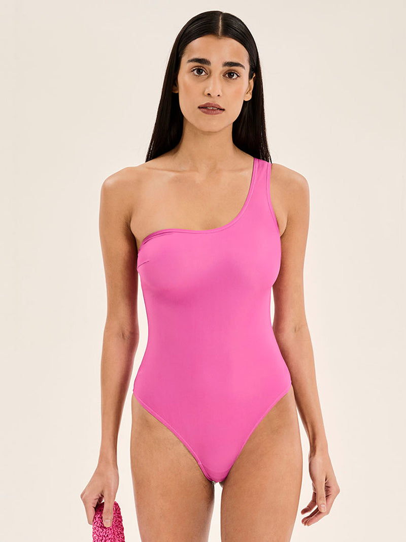 Zadie Hot Pink One Shoulder Swimsuit