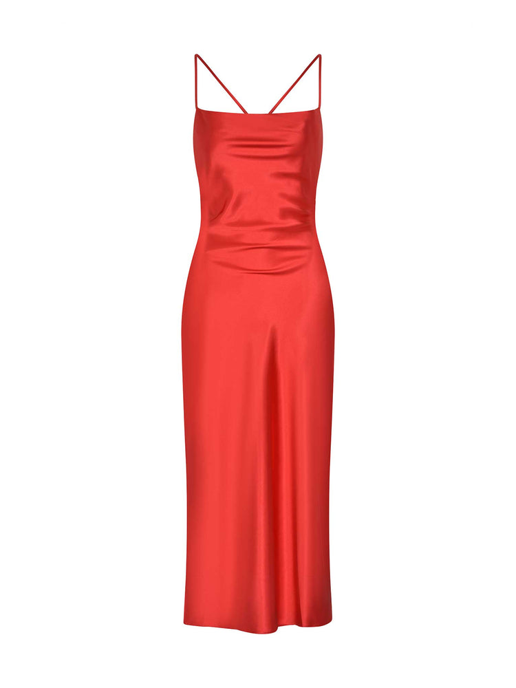 Riviera Midi Dress in Red