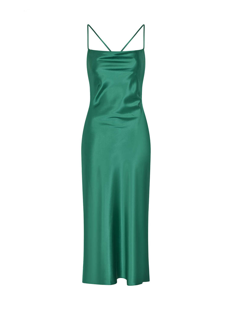 Riviera Midi Dress in Jade Green