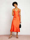 Florence Midi Dress in Burnt Orange