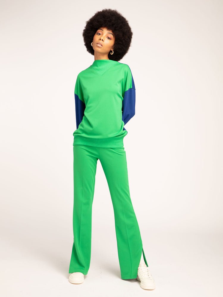 Patchouli Sweatshirt in Green & Blue Colourblock