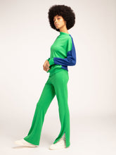 Load image into Gallery viewer, Patchouli Sweatshirt in Green &amp; Blue Colourblock