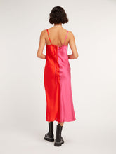 Load image into Gallery viewer, Marianne Midi Dress in Pink &amp; Red Colourblock