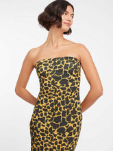 Load image into Gallery viewer, Nasrin Bandeau Dress in Giraffe Animal Print